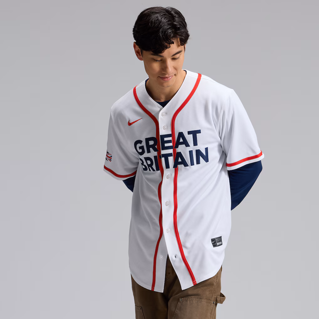 Men's Great Britain Baseball Nike White 2026 World Baseball Classic Home Stadium Jersey - ujerseystore