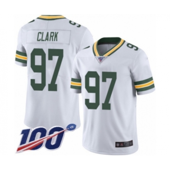 Men's Green Bay Packers #97 Kenny Clark White Vapor Untouchable Limited Player 100th Season Football Jersey - Ujersey