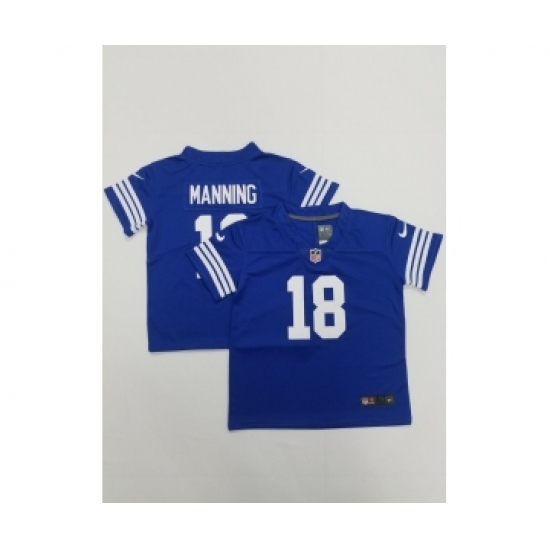 Toddlers Indianapolis Colts #18 Peyton Manning Blue 2022 Vapor Untouchable Stitched NFL Nike Limited Jersey - Ujersey