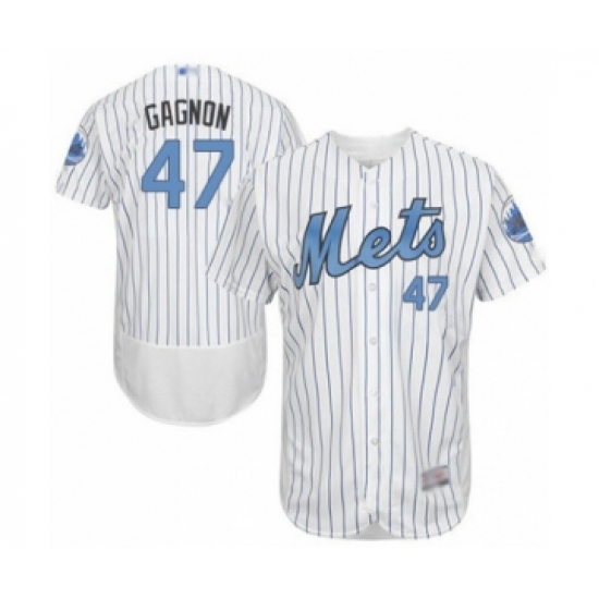 Men's New York Mets #47 Drew Gagnon Authentic White 2016 Father's Day Fashion Flex Base Baseball Player Jersey