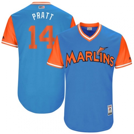 Men's Majestic Miami Marlins #14 Martin Prado 