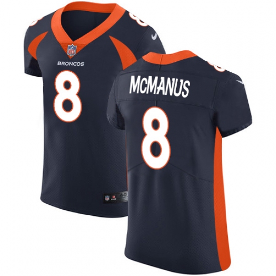 Men's Nike Denver Broncos #8 Brandon McManus Navy Blue Alternate Vapor Untouchable Elite Player NFL Jersey - Ujersey