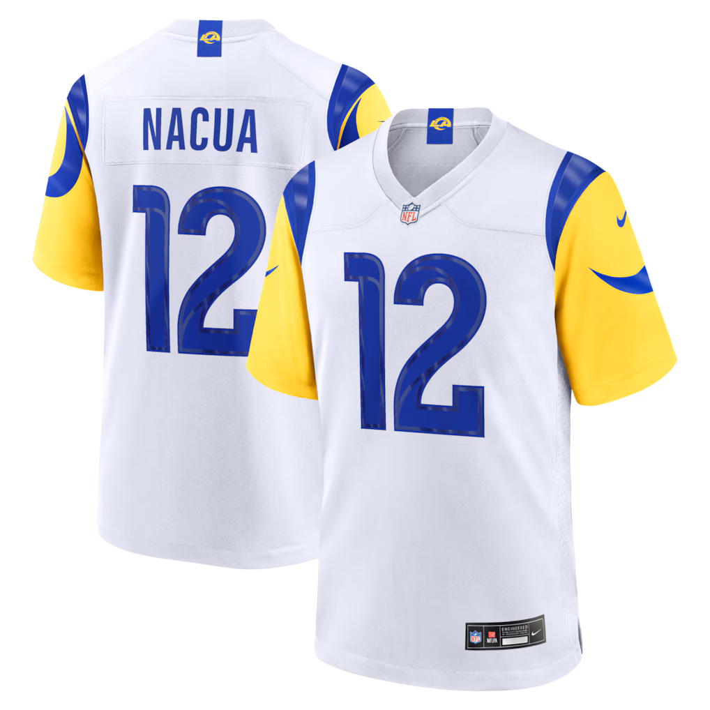 Men's Los Angeles Rams Puka Nacua Nike White White Game Player Jersey