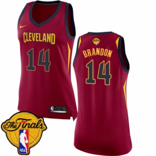 Women's Nike Cleveland Cavaliers #14 Terrell Brandon Authentic Maroon 2018 NBA Finals Bound NBA Jersey - Icon Edition - Ujersey