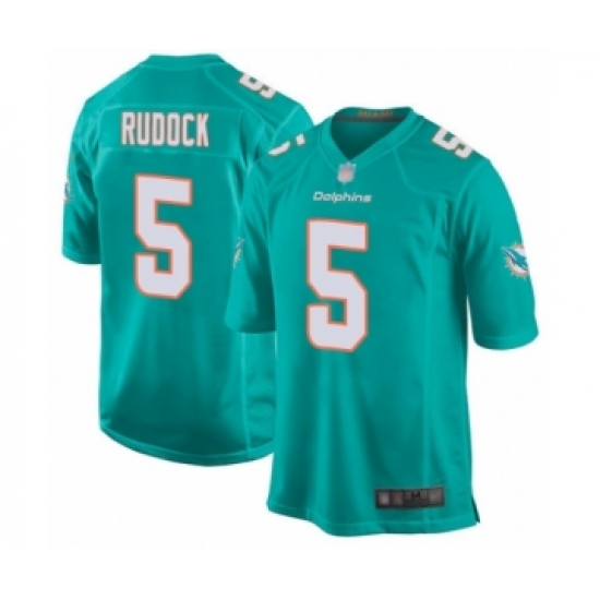 Men's Miami Dolphins #5 Jake Rudock Game Aqua Green Team Color Football Jersey - Ujersey