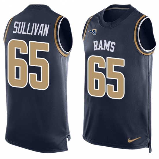 Men's Nike Los Angeles Rams #65 John Sullivan Limited Navy Blue Player Name & Number Tank Top NFL Jersey - Ujersey