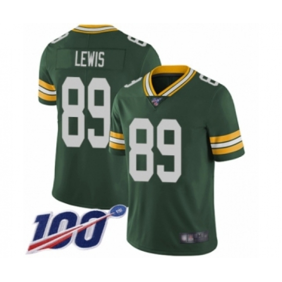 Men's Green Bay Packers #89 Marcedes Lewis Green Team Color Vapor Untouchable Limited Player 100th Season Football Jersey - Ujersey