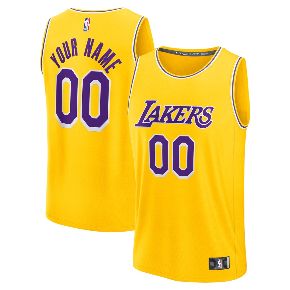 Youth Los Angeles Lakers Fanatics Gold Fast Break Custom Jersey - Icon Edition