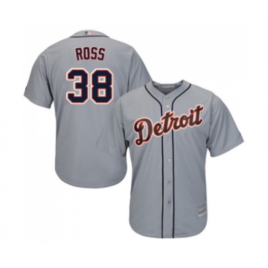 Youth Detroit Tigers #38 Tyson Ross Replica Grey Road Cool Base Baseball Jersey - Ujersey