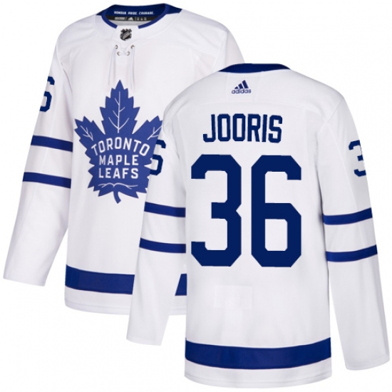 Youth Adidas Toronto Maple Leafs #36 Josh Jooris Authentic White Away NHL Jersey - Ujersey