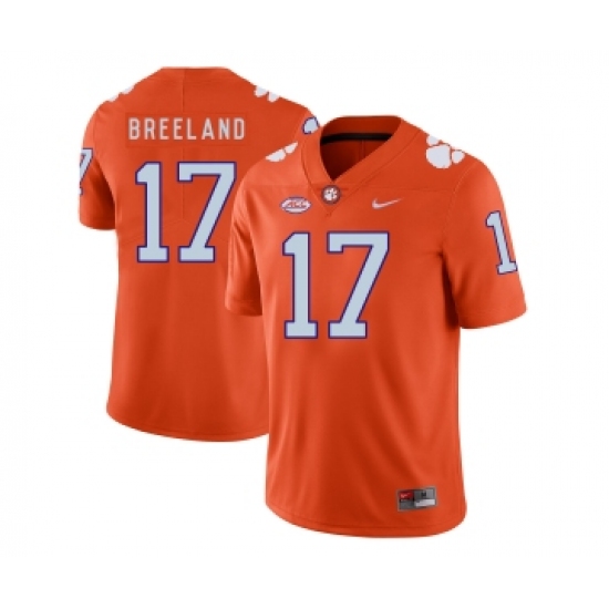 Clemson Tigers 17 Bashaud Breeland Orange Nike College Football Jersey - Ujersey