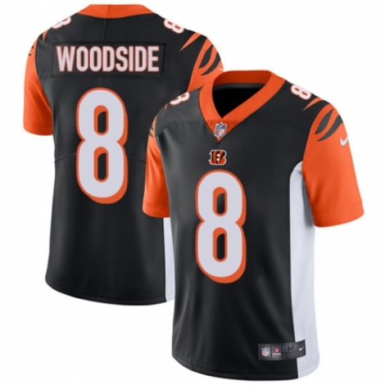 Men's Nike Cincinnati Bengals #8 Logan Woodside Black Team Color Vapor Untouchable Limited Player NFL Jersey - Ujersey