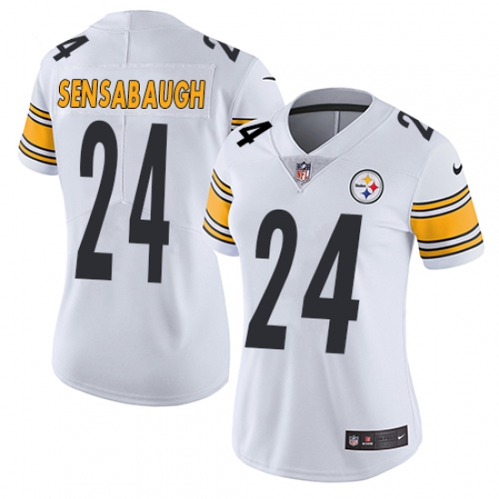 Women's Nike Pittsburgh Steelers #24 Coty Sensabaugh White Vapor Untouchable Limited Player NFL Jersey - Ujersey