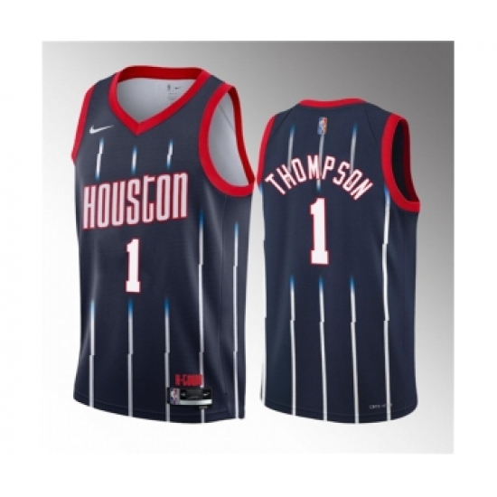 Men's Houston Rockets #1 Amen Thompson Navy 2023 Draft City Edition Stitched Basketball Jersey - Ujersey