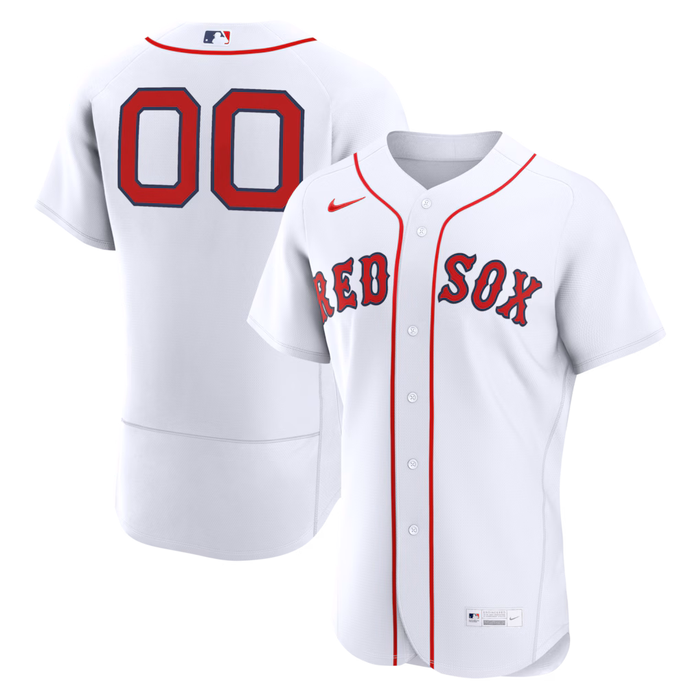 Men's Boston Red Sox Nike White Home Authentic Custom Jersey