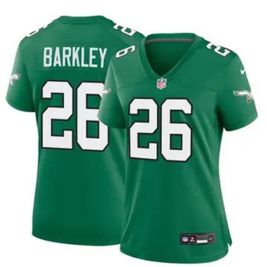 Women Philadelphia Eagles #26 Saquon Barkley Green 2023 F U S E Vapor Untouchable Limited Throwback Stitched Football Jersey - Ujersey
