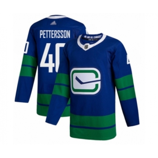 Men's Vancouver Canucks #40 Elias Pettersson Authentic Royal Blue Alternate Hockey Jersey - Ujersey