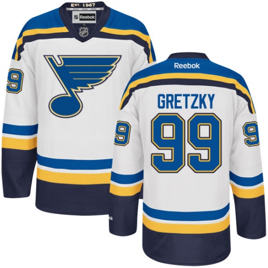 Men's Reebok St. Louis Blues #99 Wayne Gretzky Authentic White Away NHL Jersey - Ujersey