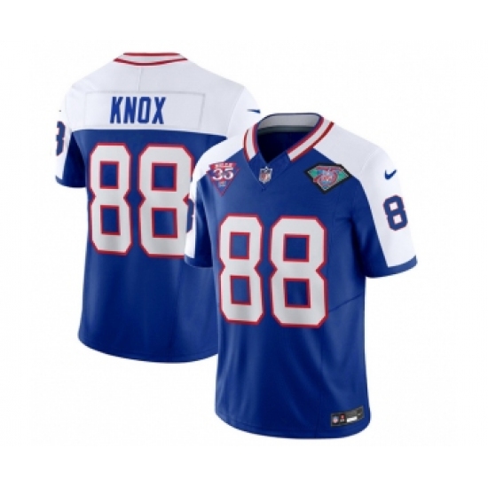 Men's Nike Buffalo Bills #88 Dawson Knox Blue White 2023 F.U.S.E. 75th Anniversary Throwback Vapor Untouchable Limited Football Stitched Jersey
