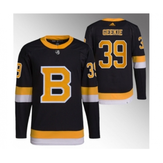 Men's Boston Bruins #39 Morgan Geekie Black Home Breakaway Stitched Jersey - Ujersey