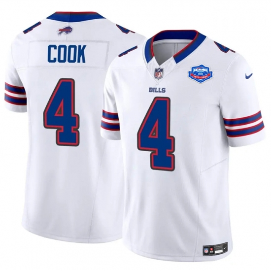 Men's Buffalo Bills #4 James Cook White 2025 F.U.S.E. With Farewell Vapor Untouchable Limited Football Stitched Jersey - Ujersey