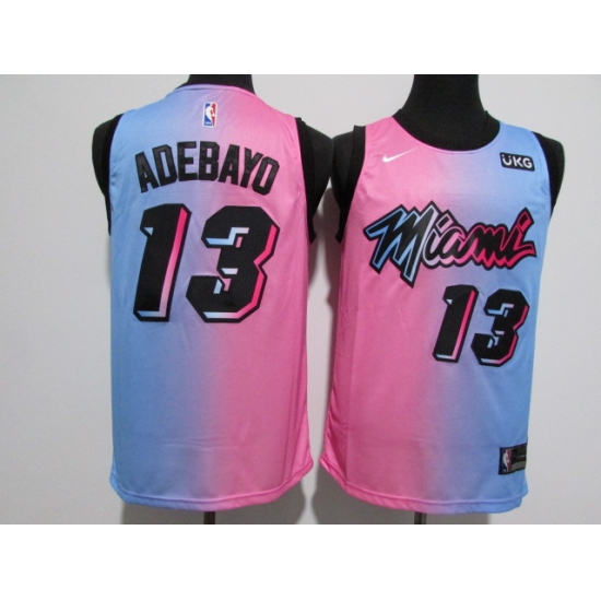 Men's Miami Heat #13 Edrice Adebayo Pink-Blue Swingman Basketball Jersey - Ujersey