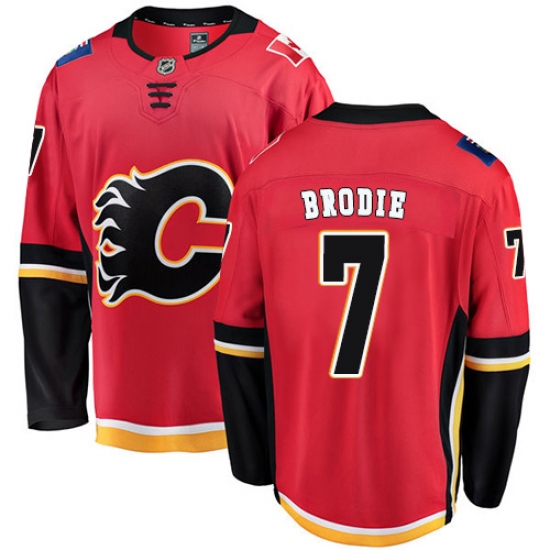 Men's Calgary Flames #7 TJ Brodie Fanatics Branded Red Home Breakaway NHL Jersey - Ujersey