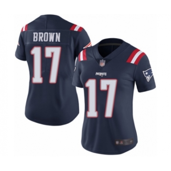 Women's New England Patriots #17 Antonio Brown Limited Navy Blue Rush Vapor Untouchable Football Jersey - Ujersey
