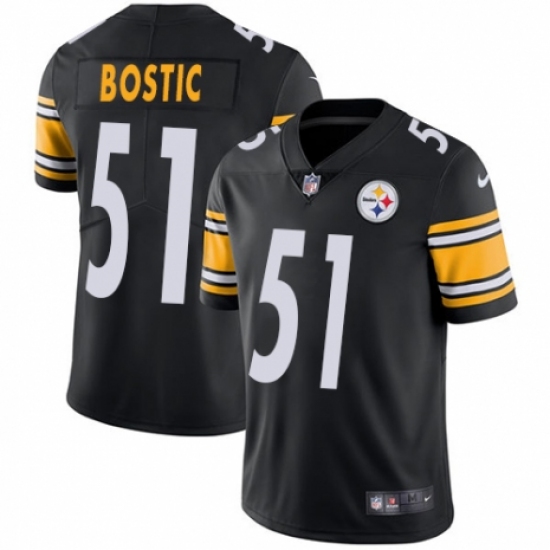 Youth Nike Pittsburgh Steelers #51 Jon Bostic Black Team Color Vapor Untouchable Limited Player NFL Jersey - Ujersey