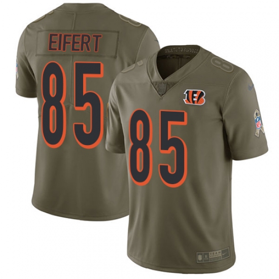 Youth Nike Cincinnati Bengals #85 Tyler Eifert Limited Olive 2017 Salute to Service NFL Jersey - Ujersey