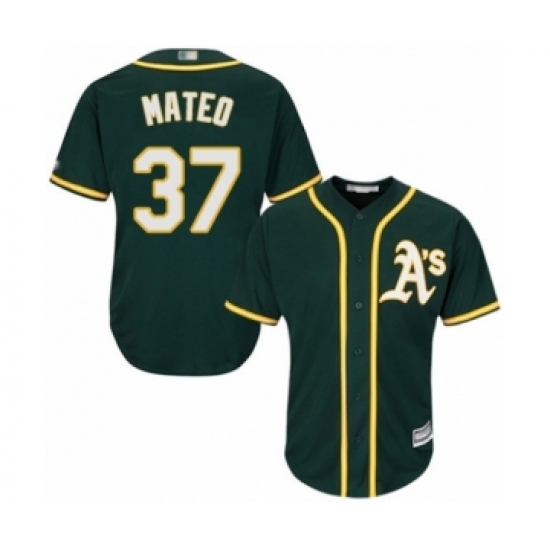 Youth Oakland Athletics #37 Jorge Mateo Authentic Green Alternate 1 Cool Base Baseball Player Jersey - Ujersey