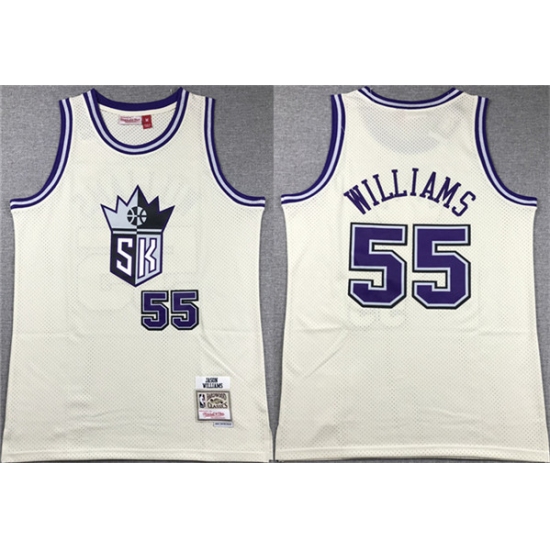 Men's Sacramento Kings #55 Jason Williams White Throwback Stitched Jersey - Ujersey