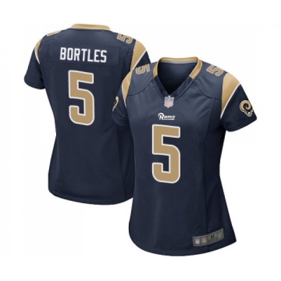 Women's Los Angeles Rams #5 Blake Bortles Game Navy Blue Team Color Football Jersey - Ujersey