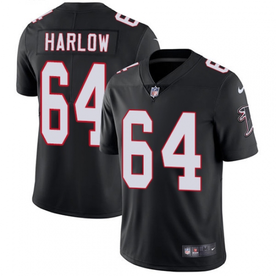Men's Nike Atlanta Falcons #64 Sean Harlow Black Alternate Vapor Untouchable Limited Player NFL Jersey - Ujersey