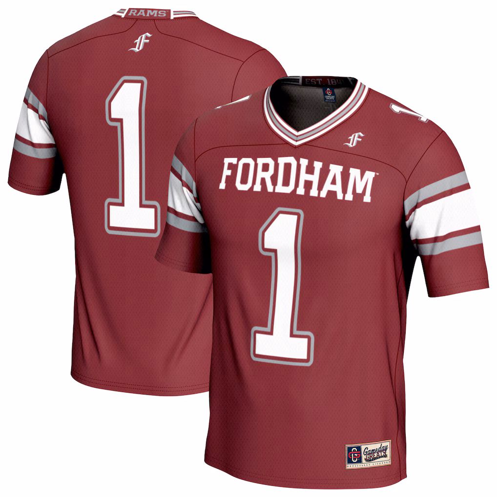 Unisex GameDay Greats Maroon #1 Fordham Rams Lightweight Collegiate Football Fashion Jersey