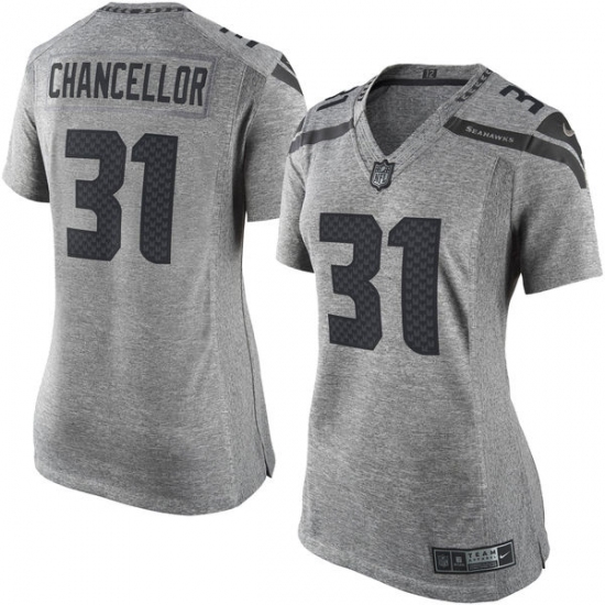 Women's Nike Seattle Seahawks #31 Kam Chancellor Limited Gray Gridiron NFL Jersey - Ujersey