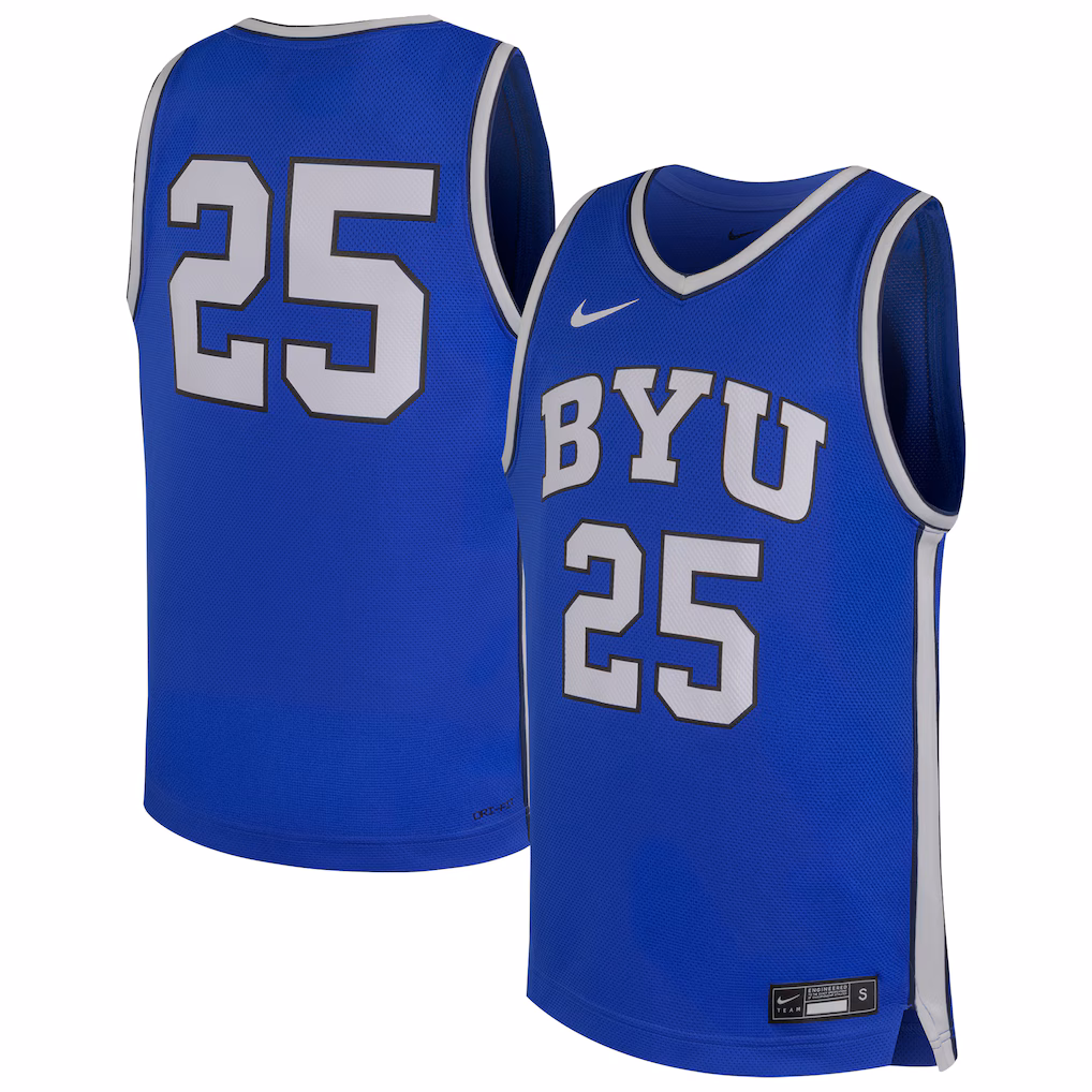 Youth Nike #25 Royal BYU Cougars Replica Basketball Jersey - Ujersey Shop
