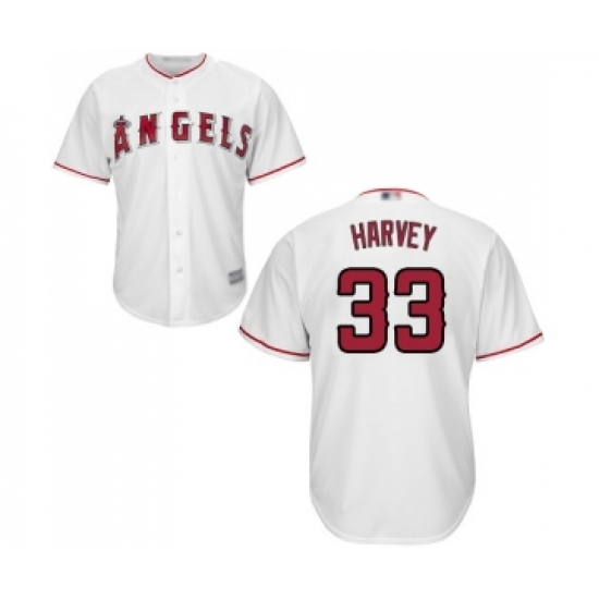 Youth Los Angeles Angels of Anaheim #33 Matt Harvey Replica White Home Cool Base Baseball Jersey
