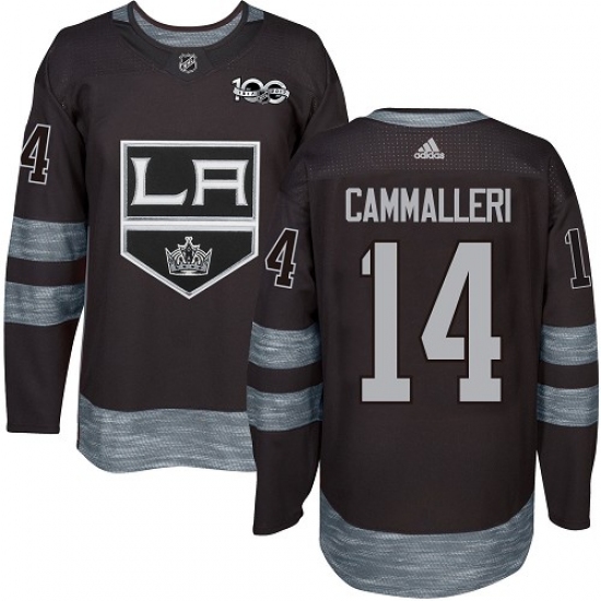Men's Adidas Los Angeles Kings #14 Mike Cammalleri Premier Black 1917-2017 100th Anniversary NHL Jersey