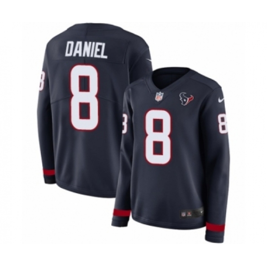 Women's Nike Houston Texans #8 Trevor Daniel Limited Navy Blue Therma Long Sleeve NFL Jersey - Ujersey
