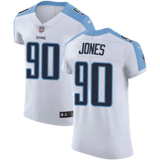 Men's Nike Tennessee Titans #90 DaQuan Jones White Vapor Untouchable Elite Player NFL Jersey - Ujersey