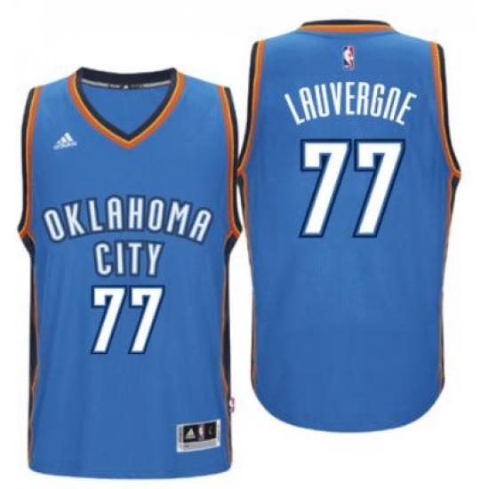 Men's Oklahoma City Thunder #77 Joffrey Lauvergne adidas Light Blue New Swingman Road Jersey - Ujersey