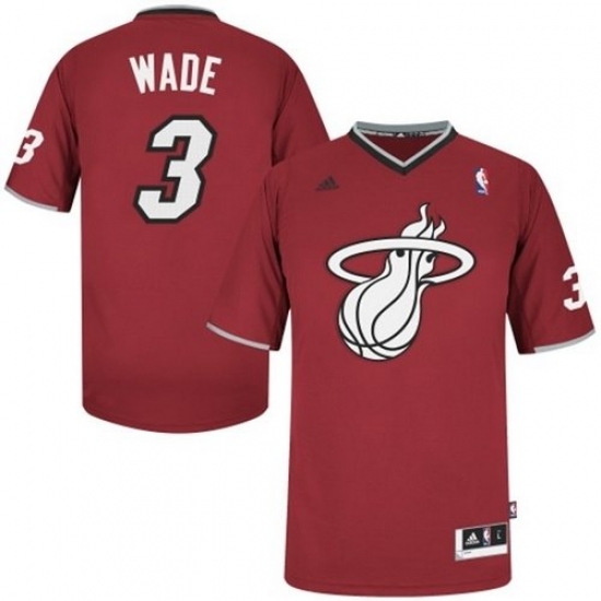 Men's Adidas Miami Heat #3 Dwyane Wade Swingman Red 2013 Christmas Day NBA Jersey