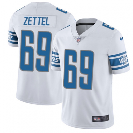 Men's Nike Detroit Lions #69 Anthony Zettel White Vapor Untouchable Limited Player NFL Jersey - Ujersey
