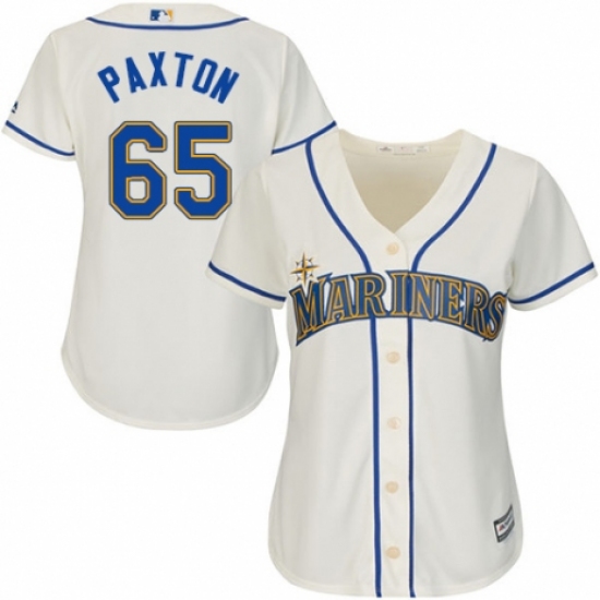Women's Majestic Seattle Mariners #65 James Paxton Authentic Cream Alternate Cool Base MLB Jersey - Ujersey