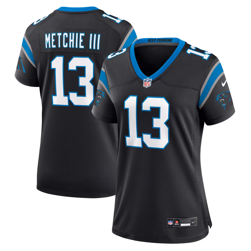 Women's Carolina Panthers John Metchie III Nike Black Team Game Jersey - SUjersey01