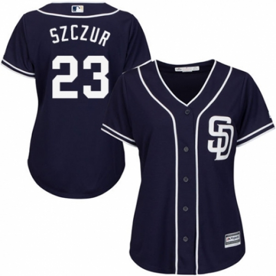 Women's Majestic San Diego Padres #23 Matt Szczur Authentic Navy Blue Alternate 1 Cool Base MLB Jersey - Ujersey