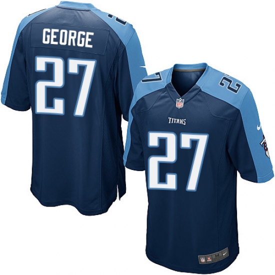 Men's Nike Tennessee Titans #27 Eddie George Game Navy Blue Alternate NFL Jersey - Ujersey