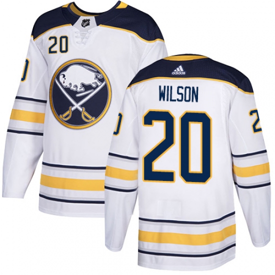 Men's Adidas Buffalo Sabres #20 Scott Wilson Authentic White Away NHL Jersey - Ujersey