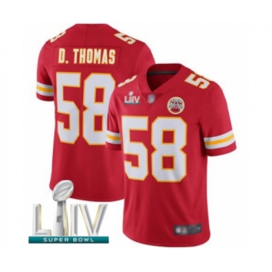 Youth Kansas City Chiefs #58 Derrick Thomas Red Team Color Vapor Untouchable Limited Player Super Bowl LIV Bound Football Jersey - Ujersey
